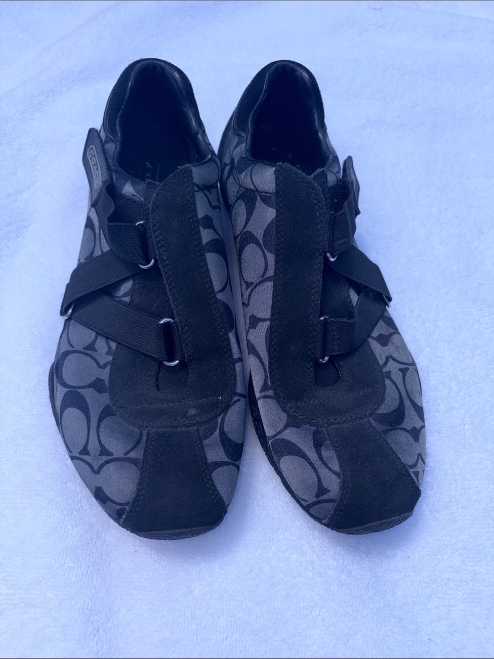 Coach Black & Charcoal Signature Slip-On Sneakers